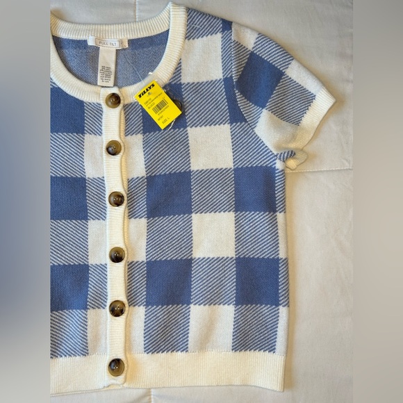 FULL TILT | Plaid Gingham BF Sweater | Size: L - Picture 3 of 10